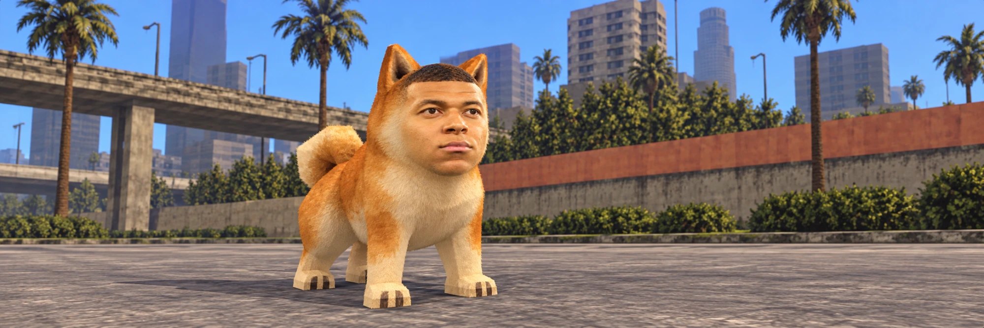 Mbappe Dope standing on a sunny street